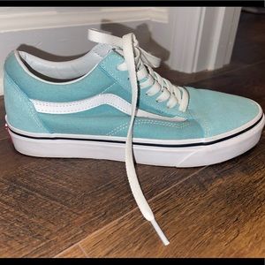 Teal blue Vans, women 7.5